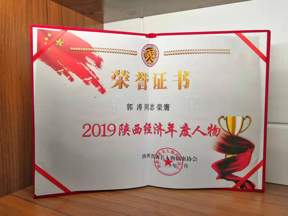 梦之选董事长郭涛同志荣膺"2019陕西经济年度人物"